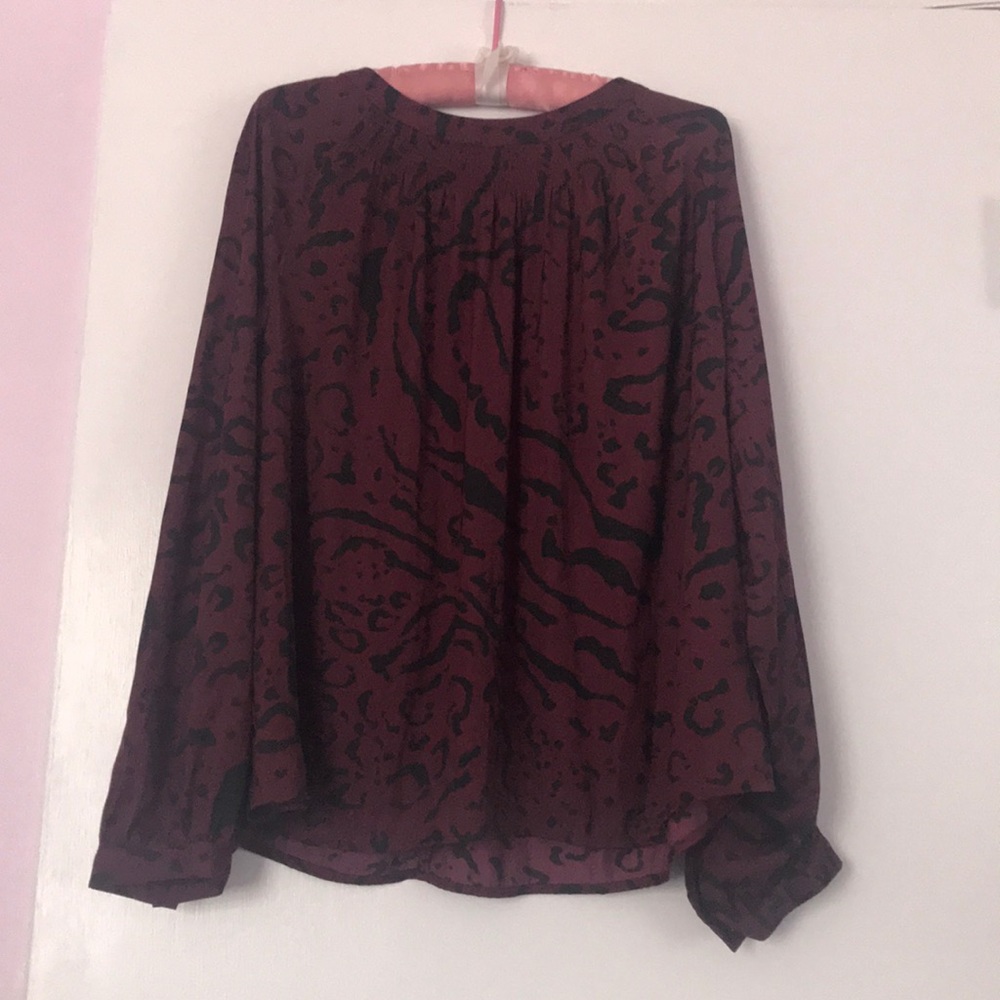 Red and black pattern blouse